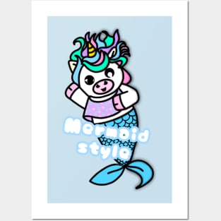 Unicorn with phrase - Mermaid style Posters and Art